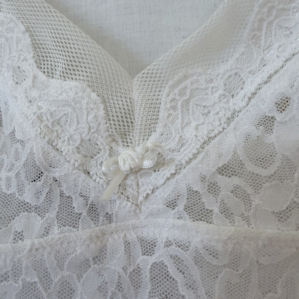 Victoria’s Secret Y2K White Lace Babydoll Slip Dress Nightgown M Coquette Fairy