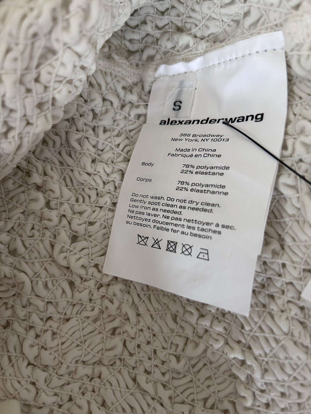 Alexander Wang Smocked Ruffle Long Jacket Dress S In Vintage White