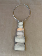 VTG Artisan Studio Modernist Sterling Silver 925 Moonstone Choker Necklace