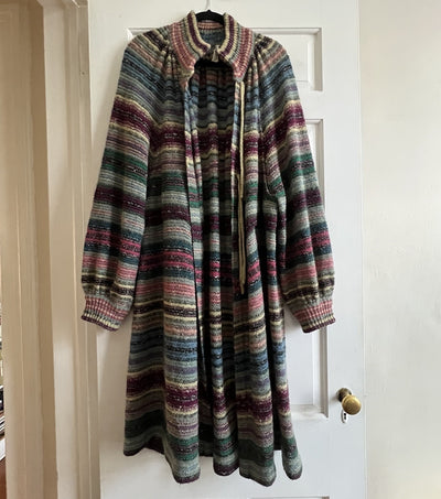 Vintage 1970s Missoni Striped Crochet Knit Sweater Duster – Made in Italy