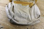 Isabella Fiore Large Yellow Leather Whipstitch Tassel Hobo