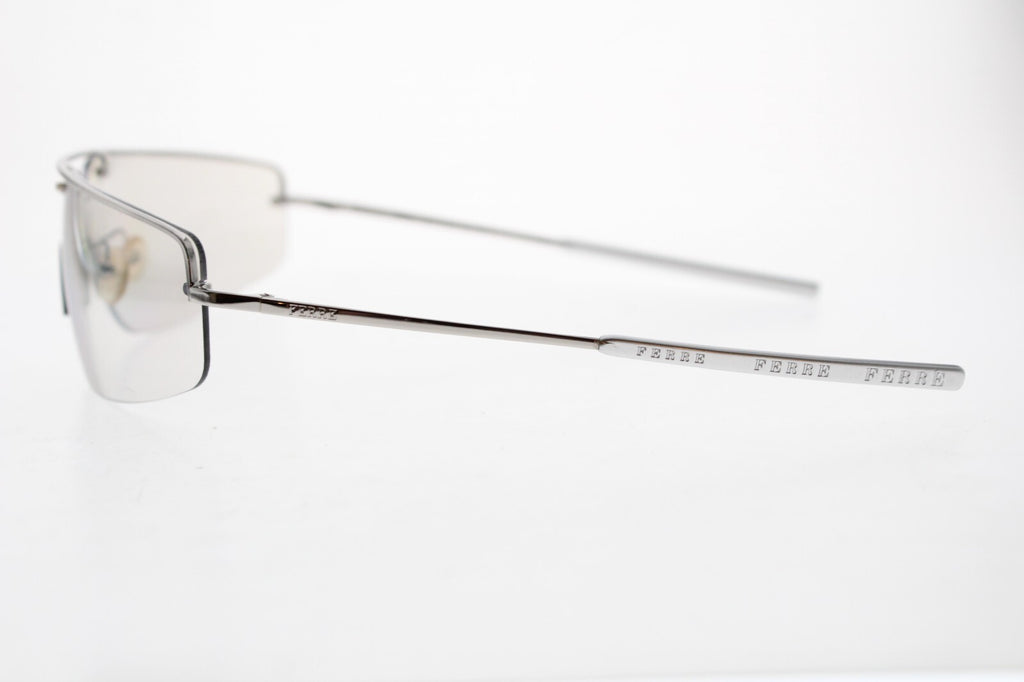 VINTAGE GIANFRANCO FERRE GF58703  SHIELD METAL SUNGLASSES 120 MM ITALY