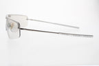 VINTAGE GIANFRANCO FERRE GF58703  SHIELD METAL SUNGLASSES 120 MM ITALY