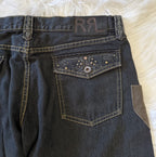 RRL Double RL Ralph Lauren New Studded Suede Denim Jeans Western 34
