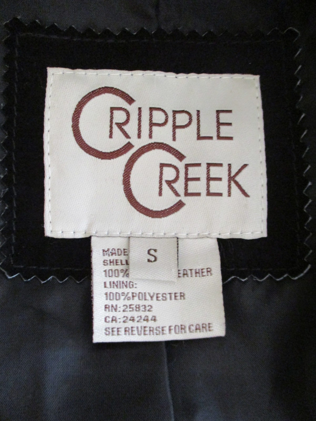 Cripple Creek Black Suede Studded Western Jacket Small