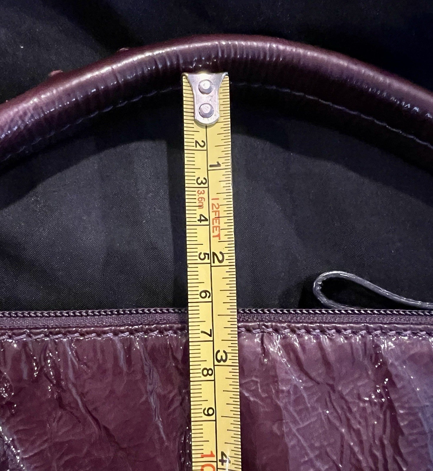 Francesco Biasia Purple Patent Leather Shoulder Bag