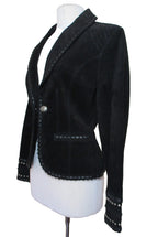 Cripple Creek Black Suede Studded Western Jacket Small