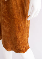 Plein Sud Suede Leather Lace Up Tie Asymmetric Skirt