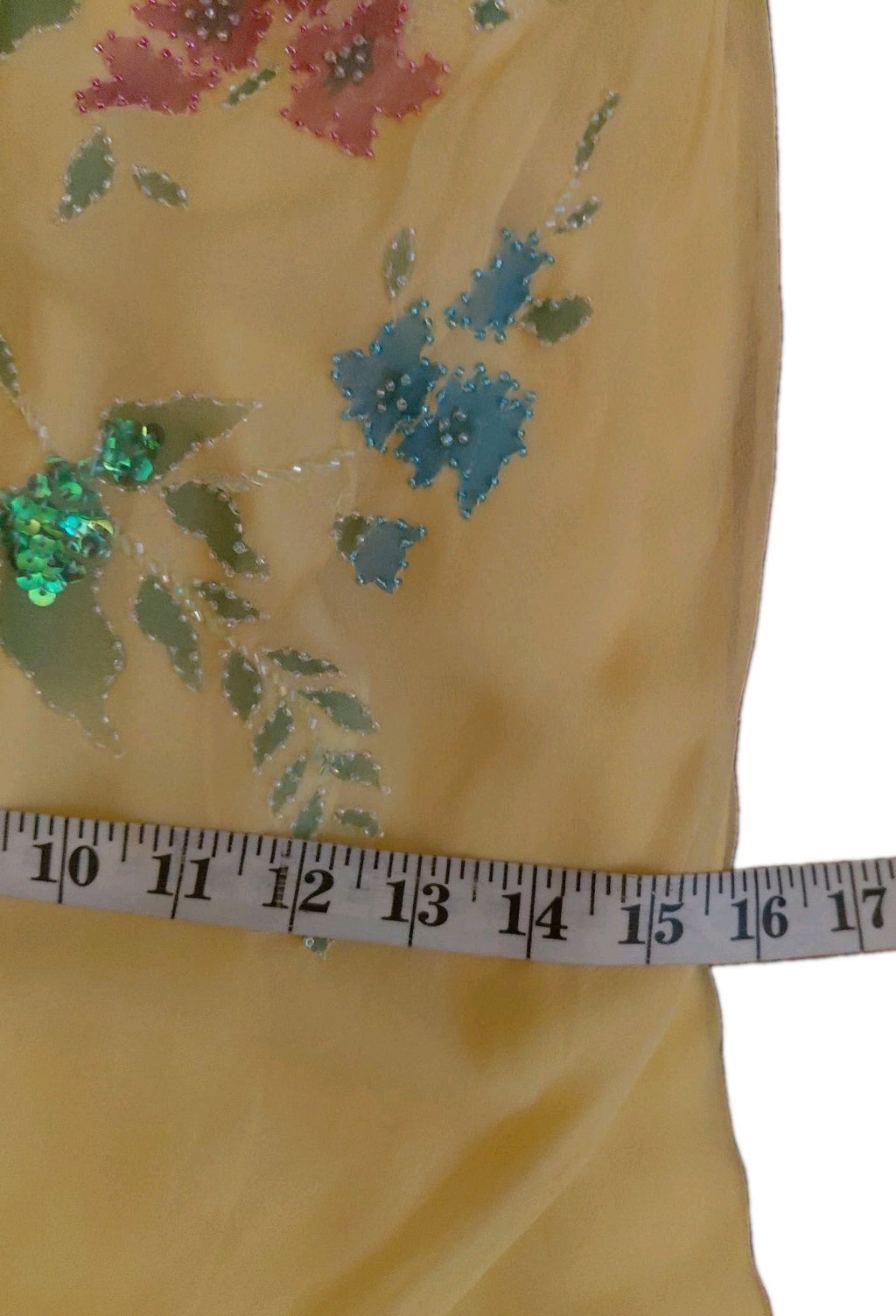 Vintage Cache Yellow Beaded Maxi Dress