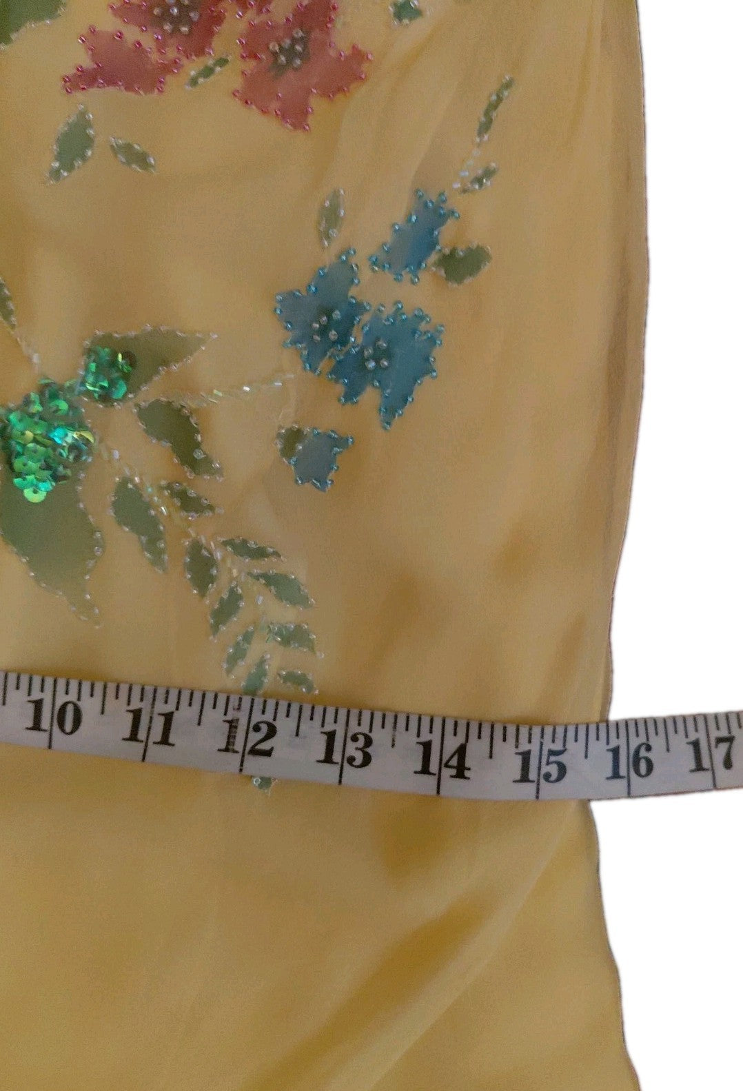 Vintage Cache Yellow Beaded Maxi Dress
