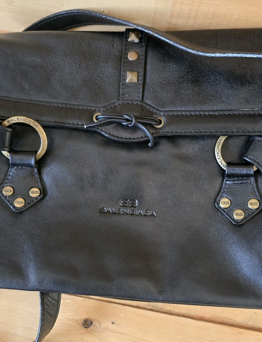 Y2k  Vintage Balenciaga Handbag Black Made In Spain
