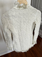 Alexander Wang Smocked Ruffle Long Jacket Dress S In Vintage White