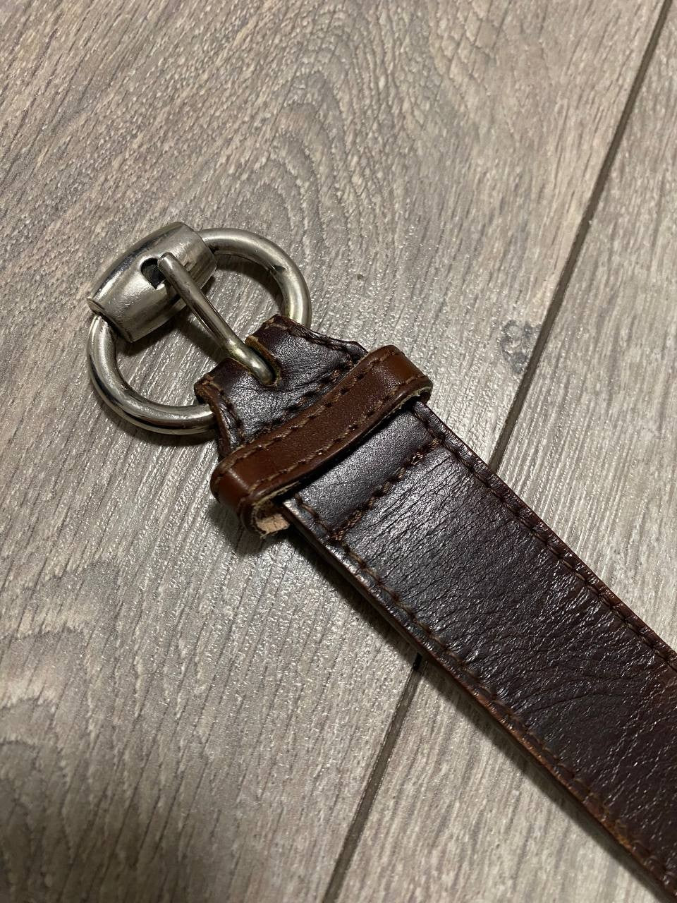 Vintage Gucci Belt Crest Patent Leather Monogram Brown Y2K Rare