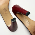 Bottega Veneta 1990s Burgundy Leather Crystal Mules Size 7.5B