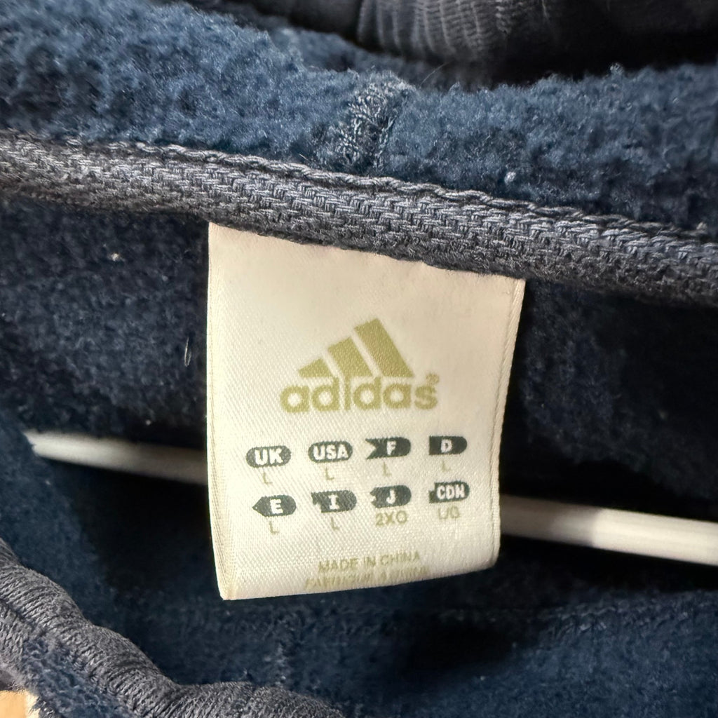 Vintage 90s y2k Sun Faded Adidas Distressed Hoodie Embroidered Center Logo
