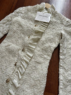 Alexander Wang Smocked Ruffle Long Jacket Dress S In Vintage White