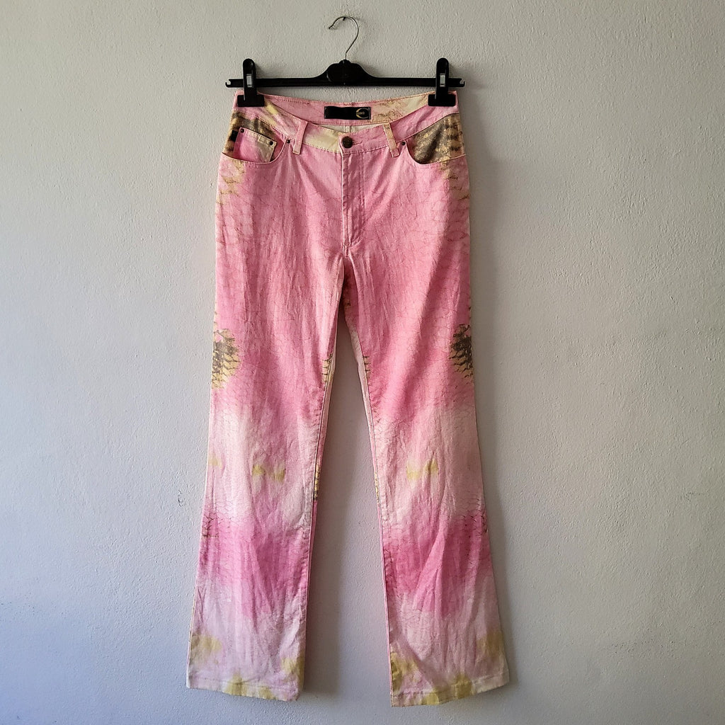 Roberto Cavalli vintage y2k abstract python print jeans