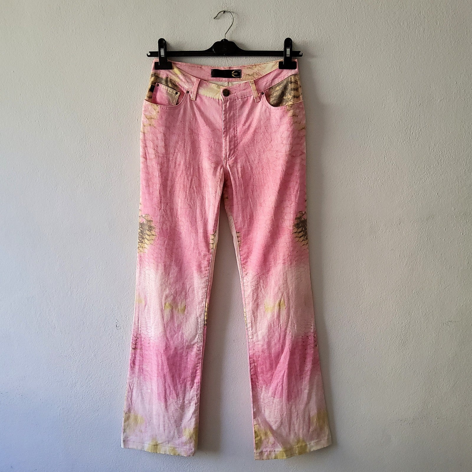 Roberto Cavalli vintage y2k abstract python print jeans
