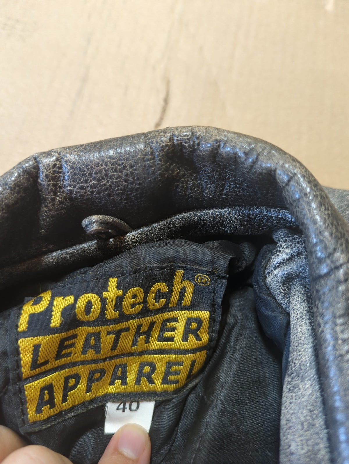 Protech Leather Apparel Biker Jacket Black Size 40