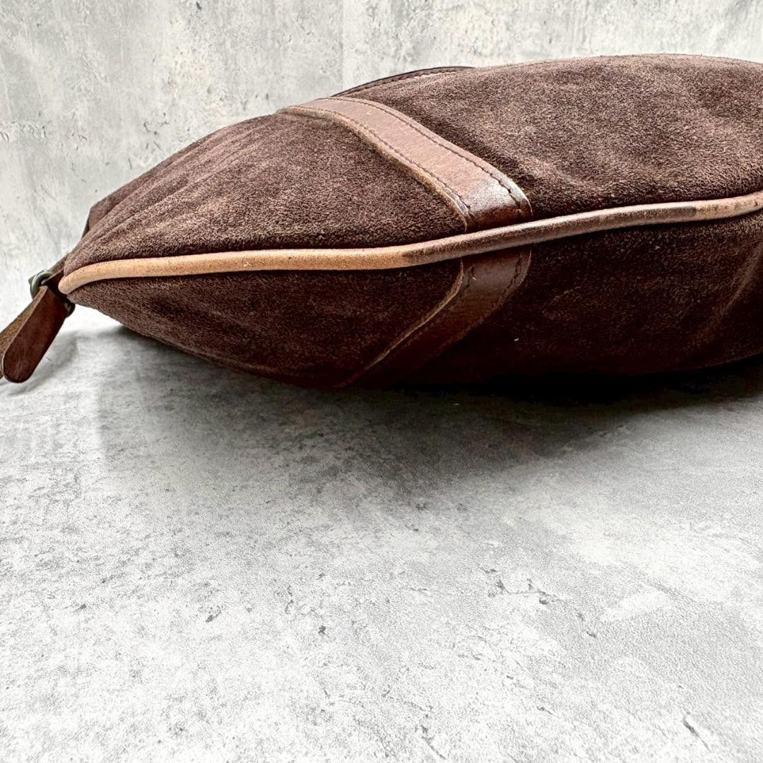 Ralph Lauren Vintage Suede Leather Hobo Shoulder Bag Brown