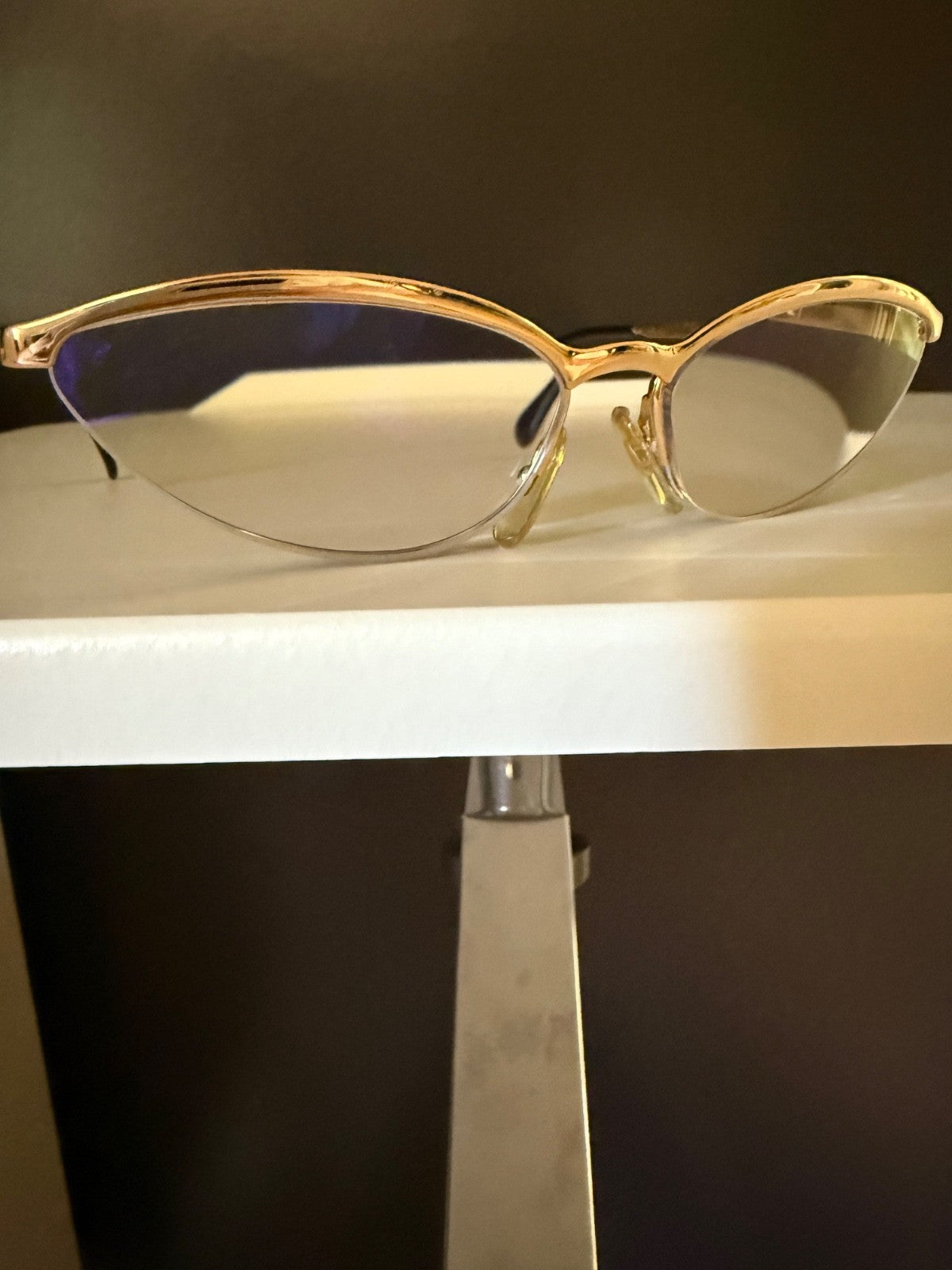 Gianfranco Ferre 1990's VINTAGE Cat Eye Sunglasses 191/S 012 Gold Half Rim