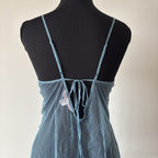 VTG Victoria’s Secret Blue Babydoll Dress Sheer Size M Sequin Lace Romantic Y2K