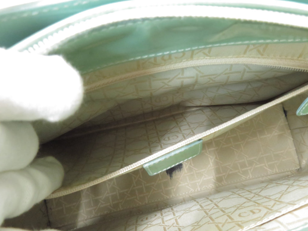 Christian Dior Malice Pearl Patent Leather 2way Shoulder Hand Bag I#47567