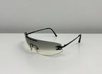 Vintage Authentic Chanel Shield Sunglasses 4078-B Gradient Lens Black Frames