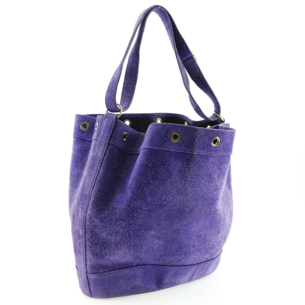 Hermes Market GM Shoulder Bag Suede Purple 1982 Women's #NB1676