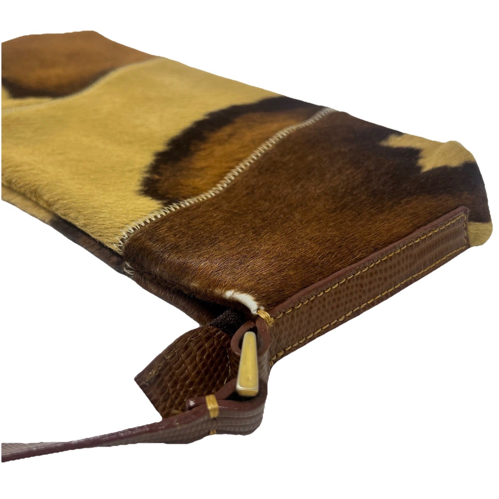 FRANCESCO BIASIA Vintage Animal Print Patchwork  Shoulder Bag