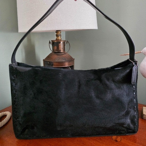Coach West End Medium Hobo Black Haircalf Leather Shoulder Bag
