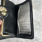 Vintage Handmade Python Skin Clutch Check Wallet With Pen Holder