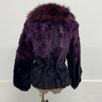 Vintage Y2K Purple Rabbit and Raccoon Fur Jacket