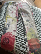 Rare Find!! Roberto Cavalli Rose Leopard Graffiti Jeans Small