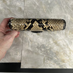 Vintage Handmade Python Skin Clutch Check Wallet With Pen Holder