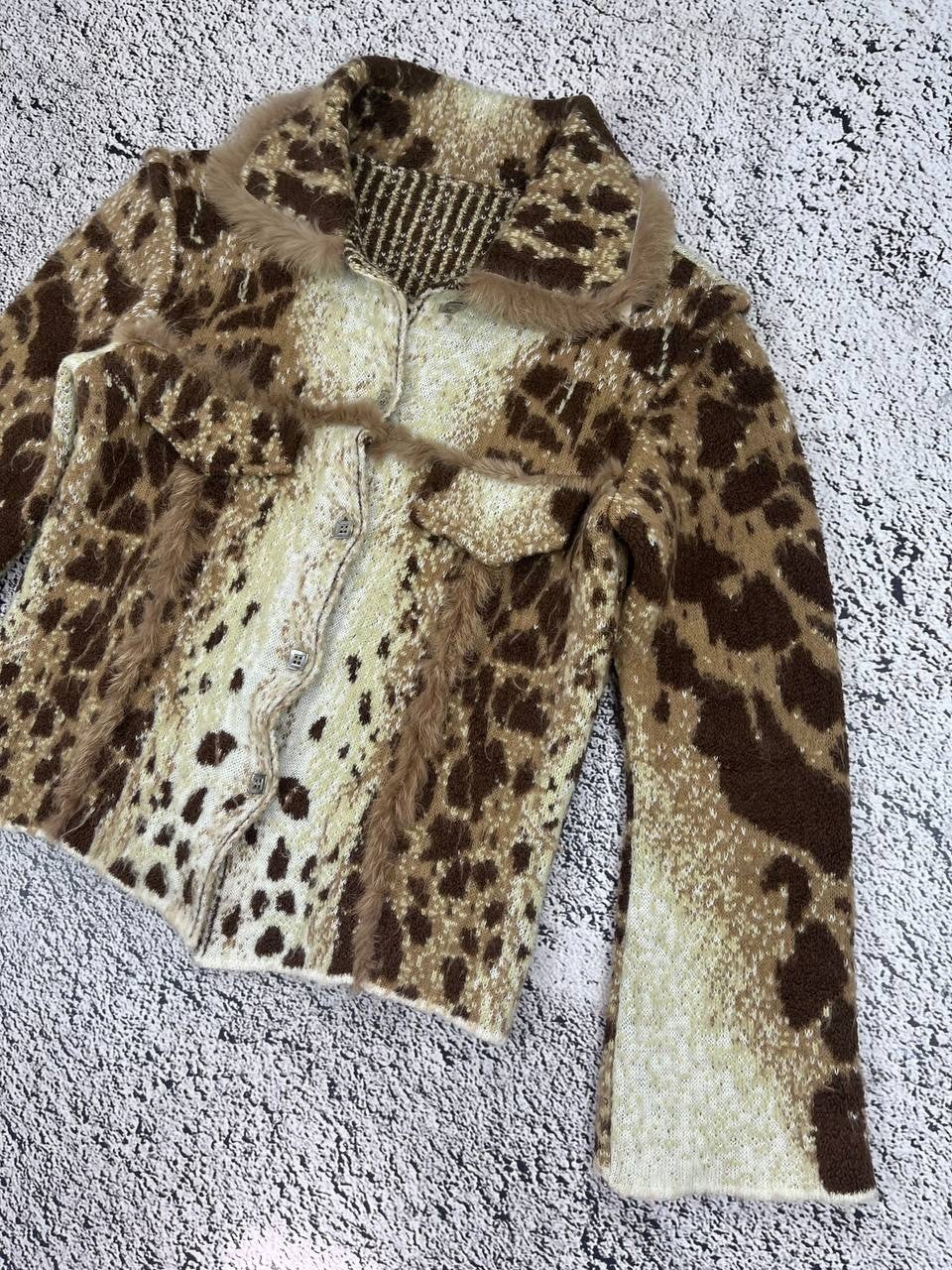 Vintage Leopard Mohair Animal Wool Jacket Blazer Glamour