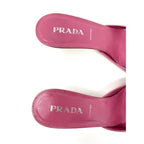 Prada 1990s Pink and White Leather Flower Bouquet Mules Size 36.5
