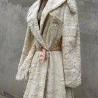 Vintage 1930s White Plush Teddy Bear Dressing Gown Ermie Art Deco Dress Coat
