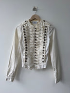Plein Sud White Denim Napoleon Jacket Size XS