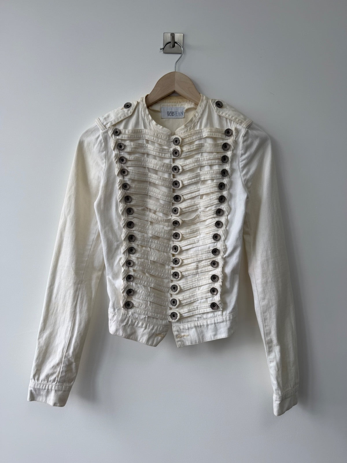 Plein Sud White Denim Napoleon Jacket Size XS