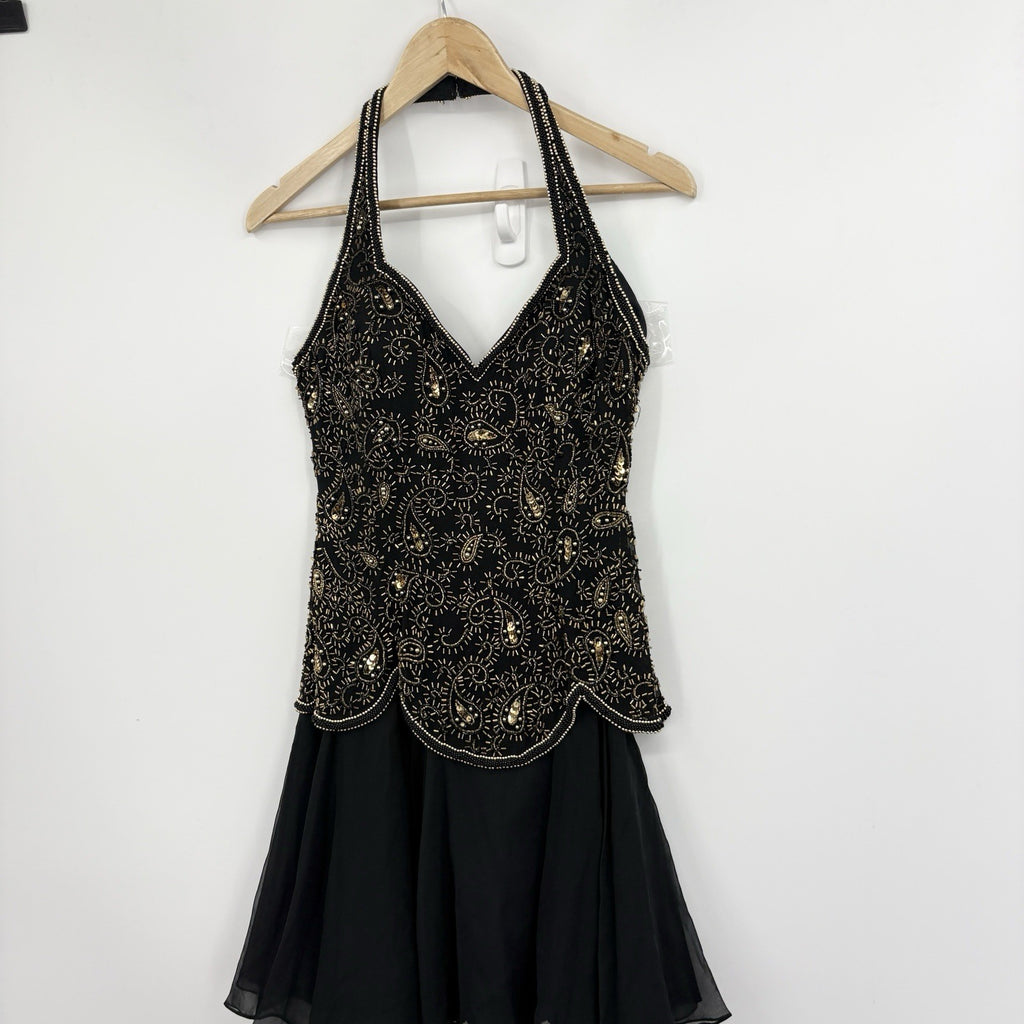 Vintage Niteline Beaded Halter Slip Dress