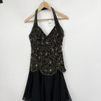 Vintage Niteline Beaded Halter Slip Dress