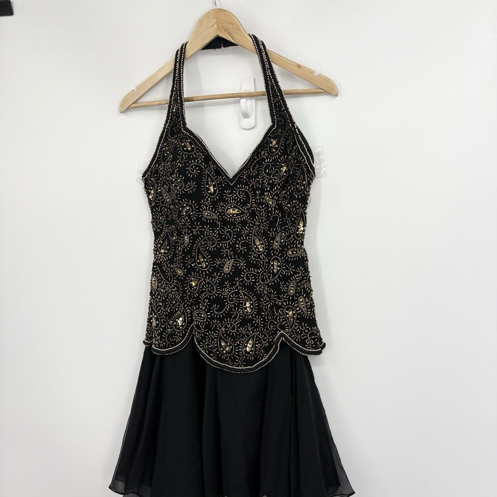 Vintage Niteline Beaded Halter Slip Dress