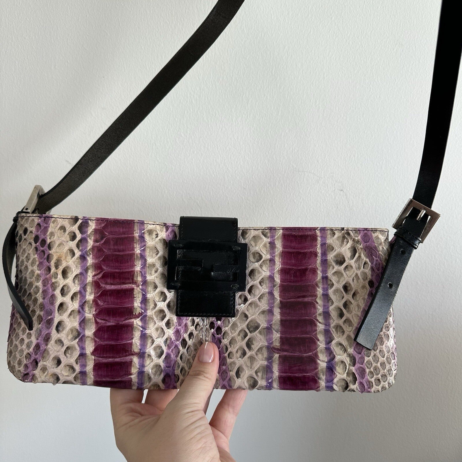 RARE Fendi purple python shoulder bag