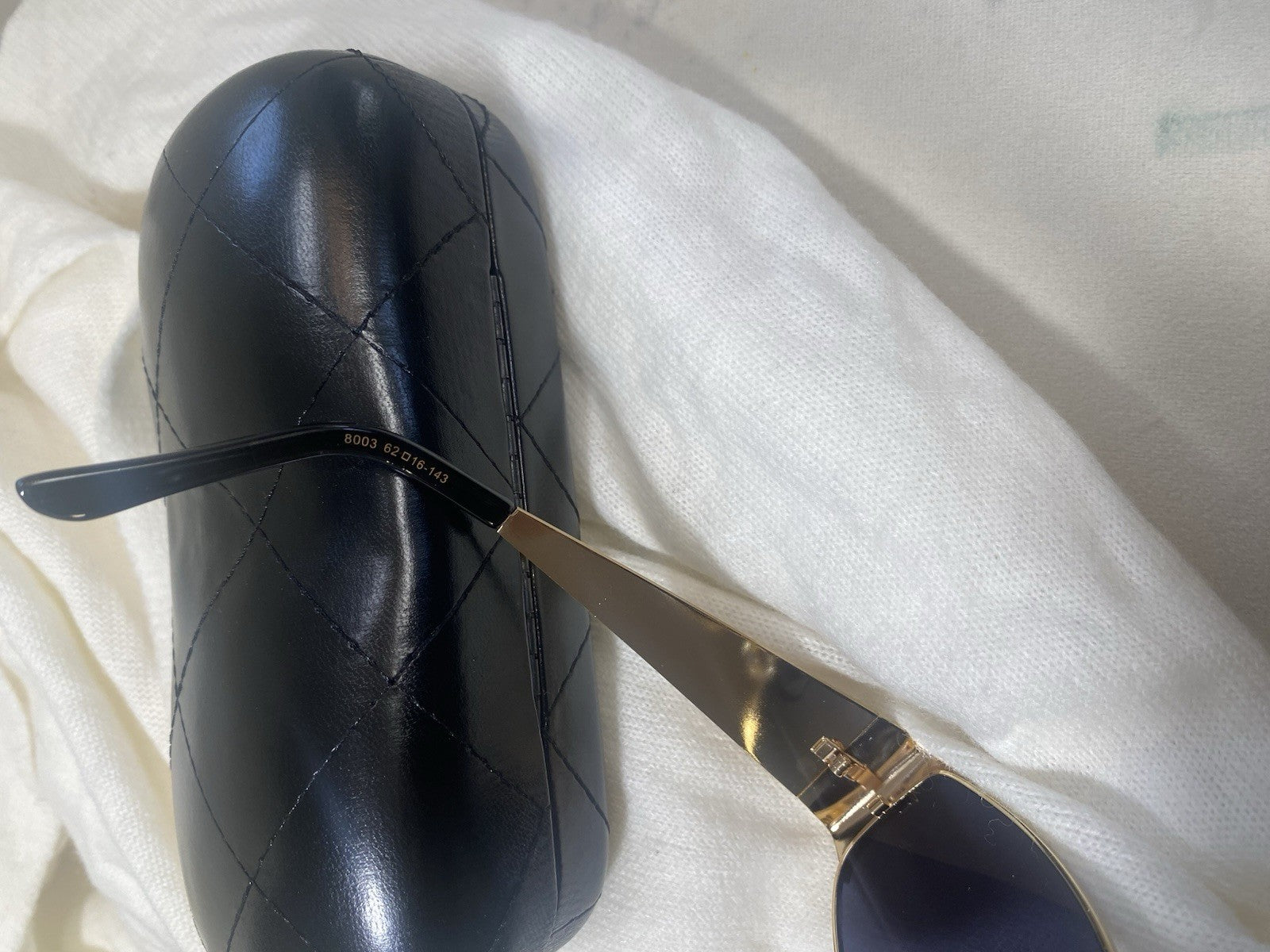 CHANEL Sunglasses Mirror Logo Lense Gold metal Frame