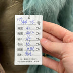 Y2K Turquoise Rabbit and Fox Fur Pom Pom Jacket