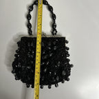 CARA NY IN’S WOMENS BEADED EVENING BAG PROM CLUTCH PURSE USED 4.5” HANDLE