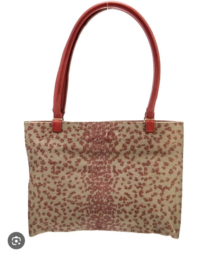 BOTEGGA VENETA Vintage Pony Hair Shoulder Bag Neutral Animal Print RARE