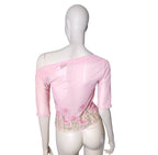 Blumarine Y2k Embellished Mesh Top Size S/M