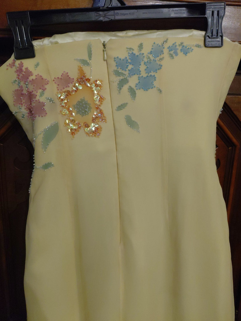 Vintage Cache Yellow Beaded Maxi Dress